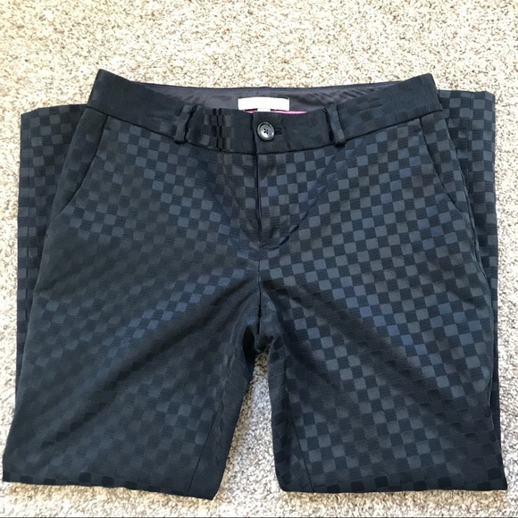 Banana Republic Pants - Banana Republic Navy Checkered Cropped Dress Pants